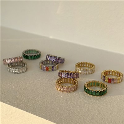 سٹینلیس سٹیل کیوبک زرکونیا رنگ